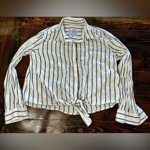 Rails Val storm stripe tie front shirt size large